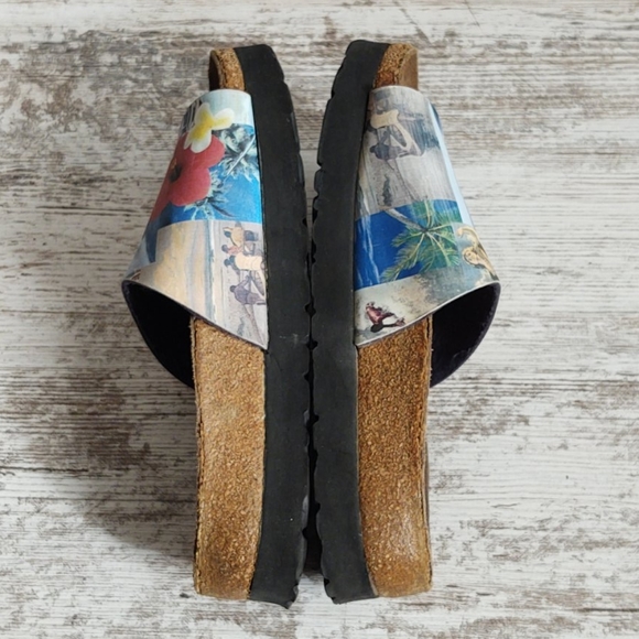 Sz 36 Birkenstock Hawaii Beach Print Slide Sandal - Picture 10 of 14